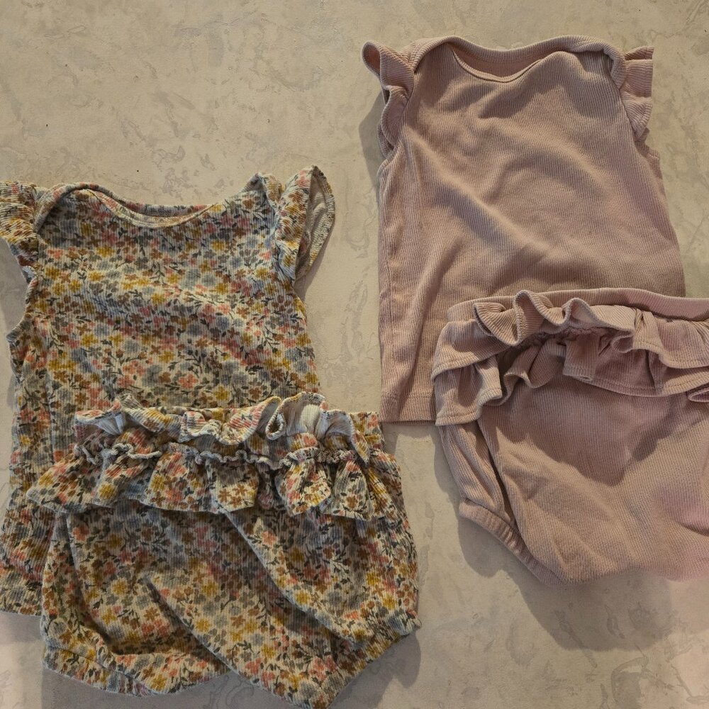 Organic Little Planet by Carter's Baby Girl Sets, 9m (floral)  & 12m (pink) sets